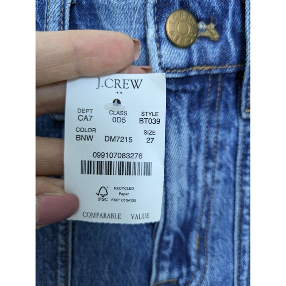 NWT J Crew Jeans High Rise Straight Crop Style Denim BT039 Size 27 Patch Pockets - Picture 4 of 15